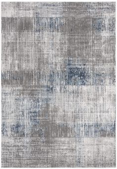 an abstract rug with grey and blue tones