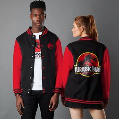 We're giving you the chance to get 40% off our selected list of Jurassic Park Clothing! Add the code JURASSIC at the basket to redeem this offer. Find out more information on the website... Jurassic Park Characters, Red Clothing, Michael Crichton, Eclectic Fashion, Cool Jackets, Red Outfit, Zipper Jacket