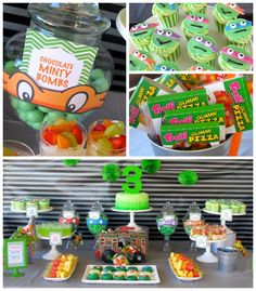 a collage of pictures including candy, candies and cupcakes