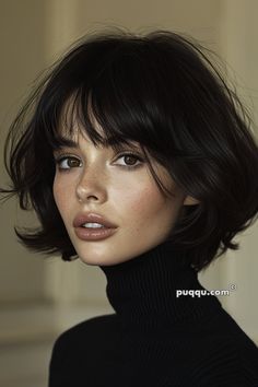 Short French Bob Hairstyles: Chic and Timeless Looks - Puqqu French Bob With Bangs Red Hair, French Bob With Layers And Bangs, French Pop Haircut, Dark Short Bob Hairstyles, French Bob Asian, Short Haircut For Women With Bangs, French Bob Layered, Short Hairstyle Women 2024 Trends, Short French Hair