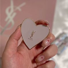 Authentic Ysl Beauty Gift Pink Enamel Heart Shaped Mirror Brand New In Packaging Pr Gifts, Makeup Ysl, Heart Shaped Mirror, Cushion Powder, Saint Laurent Makeup, Ysl Makeup, Yves Saint Laurent Makeup, Heart Mirror, Shaped Mirror