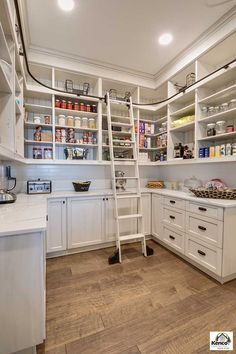 the kitchen is clean and ready to be used as a storage area for many items