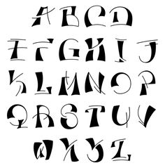 the letters are black and white, with different font styles in each letter on it