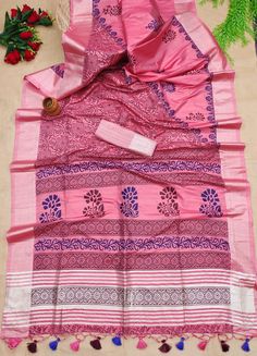 For you, we have the ideal half-silk saree. This semi-soft saree is made from an incredibly breathable fabric that will keep you warm and comfortable no matter the weather. * Color-Pink (Same as picture) * Dimensions- 13×10×2in * Weight-1.6 lbs * Half Silk  * Semi-Soft * Includes blouse We also provide a wide range of Pakistani women's clothing. Sari, Kamiz Choli, Kurti, Lehenga Choli, Churidar, Patiala Salwar, and so on. Disclaimer: Due To The Photographic Lighting & Different Screen Calibrations, The Colors Of The Original Product May be Slightly Vary From The Picture. Half Silk Saree, Kurti Lehenga, Saree Party Wear, Silk Weaving, Saree For Women, Saree Silk, Traditional Saree, Party Wear Saree, Wear Saree