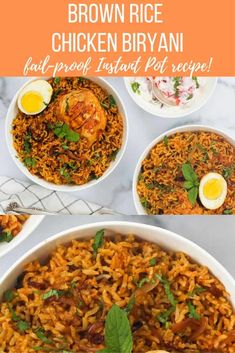 brown rice chicken biriyani is an easy and delicious recipe that's ready in less than 30 minutes