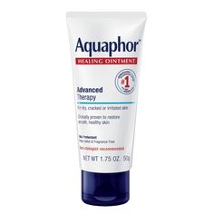 Aquaphor Healing Ointment is uniquely formulated to restore smooth, healthy skin. Different from a lotion or cream, this healing ointment is uniquely formulated to protect skin. It creates a protective barrier on the skin that allows flow of excess fluid and oxygen. The barrier also keeps in skin's own moisture to create an ideal healing environment. This multi-purpose ointment protects and soothes extremely dry skin, chapped lips, cracked hands and feet, minor cuts and burns, and many other ski Aquaphor Healing Ointment, Extremely Dry Skin, Scrub Corpo, Healing Ointment, Healing Therapy, Cracked Skin, Dermatologist Recommended, Skin Protection, Irritated Skin