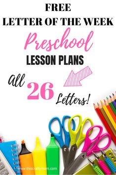 the back to school lesson plan with scissors, pens and pencils on top of it