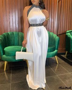 Color: white, Size: L(10-12) Wide Leg Pants Suit, Zipper Belt, Party Pattern, Satin Romper, Sleeveless Mock Neck, Mock Neck Bodysuit, Satin Jumpsuit, Solid Color Jumpsuits, Jumpsuit Elegant