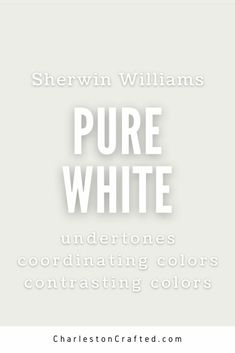 the words pure white are shown in different font styles and colors, along with an image of