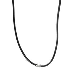 "Necklace Details: Length: 19 in. Clasp: magnetic Metal: stainless steel Features: black leather cord  Size: 22"". Gender: male. Age Group: adult." Modern Jewelry With Leather Strap For Everyday, Everyday Black Jewelry With Leather Strap, Black Leather Jewelry For Gifts, Everyday Leather Jewelry With Black Band, Elegant Black Necklace For Everyday Use, Adjustable Black Necklace For Everyday Use, Classic Leather Jewelry With Black Band, Leather Jewelry With Black Band For Everyday Use, Black Adjustable Necklace For Everyday Use