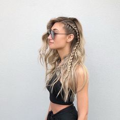 Side Braid Hairstyles, Braided Prom Hair, Fishtail Braid, Hair 2018, Festival Hair, Side Braid, Long Blonde, Short Hairstyle