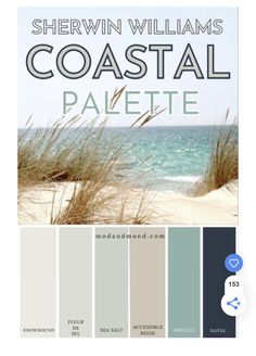 the book cover for shewin williams's coastal palette