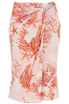 Made from 100% viscose for a smooth and flowing texture. Features an exquisite all-over Baroque Sea print set against a vibrant pink backdrop. Elegant wrap design with a stylish draped front panel. Adorned with an iconic '95 Medusa metal appliqué for a touch of luxury. Concealed side zipper ensures a seamless look. Includes a comfortable t-shirt fabric lining. Ideal for fashion-forward women standing 177 cm (approx. 5'10"). Comes in IT size 40, catering to U.S. size 8 approximately. Stylish Midi Skirt, Versace Baroque, Versace Skirt, Stylish Drapes, Sea Print, Midi Wrap Skirt, Pink Backdrop, Drape Panel, Jersey Skirt