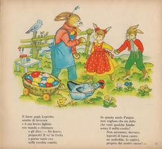 an old children's book with rabbits and other animals