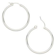 Classic, simple hoops look great by themselves or as elegant additions to multiple earring arrangements. Slide large-hole beads directly onto hoop. Multiple Earrings, Fire Mountain Gems And Beads, Large Hole Beads, Fire Mountain, Fire Mountain Gems, Earring Gifts, Gems, Beads, Sterling Silver