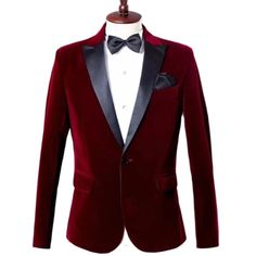 Luxury Men's Blazer Single Breasted Black Peak Lapel Regular Length One Piece Jacket Velvet Wedding Winter Wedding Long Sleeve Sport Coat, Classic Long Sleeve Tuxedo For Wedding, Winter Wedding Sport Coat With Suit Collar, Classic Long Sleeve Wedding Tuxedo, Fall Wedding Sport Coat With Long Sleeves, Fall Wedding Long Sleeve Sport Coat, Fitted Blazer For Groom, Fall Season, Single Breasted Suit Collar Wedding Outerwear, Single Breasted Outerwear With Suit Collar For Wedding