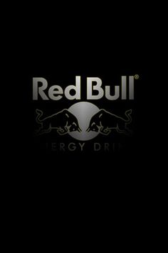 the red bull energy drink logo is shown in black and white, with two bulls facing each other