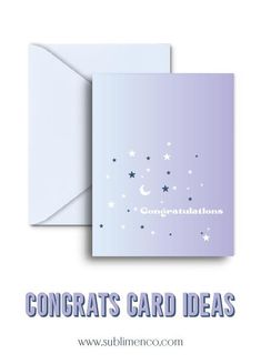 congratulations card with stars and moon on it