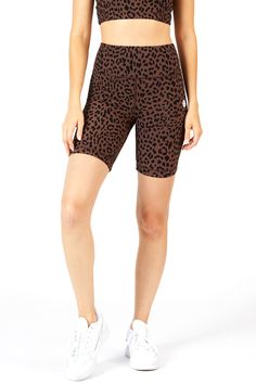 Square Logo, Wide Waistband, New Wardrobe, Biker Shorts, Ribbed Fabric, Bike Shorts, Body Fit, Pocket Square, Cheetah Print