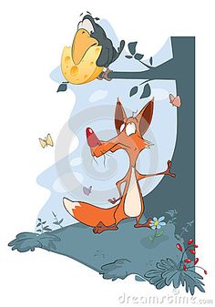 the fox and the butterfly are sitting on the tree