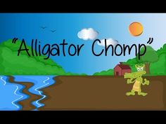 alligator chomp with the words alligator chomp on it's face and an image of