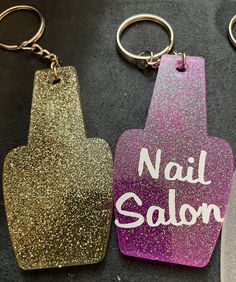 Nail polish keychain made out of resin customized with the name of the color that you choose. Fun gift for girlie girls or for your favorite mail tech. Mail Tech, Diy Nail Polish, Diy Nails, You Choose, Making Out, Keychains, Best Gifts, Nail Polish, Nails