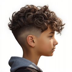 Curly Top with Low Fade Boys With Permed Hair, Curly Hair Cuts Boys Kids, Wavy Boys Hairstyle, Curly Boy Haircut Kid, Boys Haircuts Wavy Hair, Curly Fade Boys, Boys Hair Permed On Top, Hair Cuts For Boys Curly, Teen Boys Curly Haircut Trendy