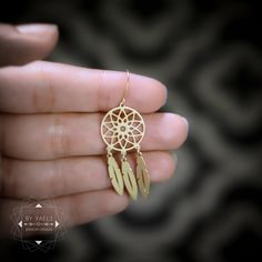 "Dream Catcher dangle earrings, versatile as it is trendy, this earrings can be worn year round to spruce up your, everyday outfit or for those upcoming holiday parties. ★Comes in our signature gift box, ready for gift giving. ★ Available in Gold [18k Gold filled & gold plated brass ] ★ Earrings size: 1.5\"X0.70\" ★ Handmade TO COMPLETE THE SET: https://www.etsy.com/listing/285669281 ★For more BOHO jewelry: https://www.etsy.com/shop/ByYaeli?ref=seller-platform-mcnav&search_query=boho Tha Jewelry Design Studio, Dangle Earrings Gold, Dream Catcher Earrings, Gold Skull, Goth Jewelry, Fan Earrings, Gold Filled Earrings, Skull Earrings, Unique Jewelry Designs