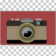 an old camera on a red background png