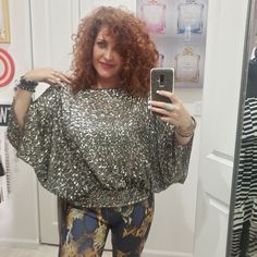 Nwt Rene Derhy Sequin, Grey Dressy Top, Small. Absolutely Stunning. Never Worn. Silver Sequin Throughout. Fully Lined. Not See Through. Sash On Bottom Can Be Tied Or Left Open. Beaded Neck. Fanned Sleeve. 100% Polyester Measurements Pit To Pit 25" Sleeve 23.5" Length 21" Band Width 18" Shiny Silver Top For Evening, Silver Shiny Tops For Evening, Silver Shiny Top For Evening, Glamorous Silver Top For Evening, Silver Tops For Holiday Night Out, Glamorous Metallic Silver Tops For Night Out, Glamorous Silver Tops For Night Out, Glamorous Silver Evening Top, Silver Sequin Tops For Evening