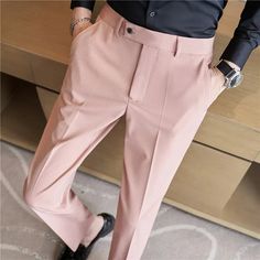 SPECIFICATIONS Material: Polyester Applicable Season: Spring and Autumn Style: England Style Applicable Scene: BUSINESS Front Style: Flat Pant Closure Type: Zipper Fly Gender: MEN Item Type: Suit Pants The Item is Asia Size Pls check the size chart carefully 1. Due to manual measurement, please allow 1-3cm tolerance. 2. Color may slightly vary from the image due to different computer screen and light affect. 3. If you are not sure about the size, please tell us your height and weight other infor Slim Fit Spring Work Pants, Semi-formal Stretch Bottoms For Spring, Spring Semi-formal Stretch Bottoms, Slim Fit Wide Leg Dress Pants With Pockets, Wide Leg Slim Fit Dress Pants With Pockets, Semi-formal Slim Fit Wide Leg Bottoms, Semi-formal Wide-leg Slim Fit Bottoms, Fitted Dress Pants With Pockets For Party, Fitted Dress Pants For Party