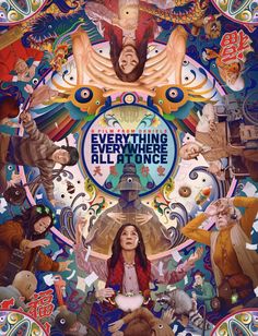 the poster for everything everywhere all at once, which features many different faces and body parts