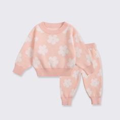 Product ID: BB51570 Material: 100% Cotton Color: Pink Size Chart Size(Age) Height (CM) Chest (CM) Pants Length (CM) 3-6M 59-66 57 39 6-12M 66-73 60 42 12-18M 73-83 63 46 18-24M 83-95 66 50 2-3T 95-105 69 54 *Babies grow at their own pace. It's recommended to choose the size that corresponds to your mini's height and weight rather than their age for a much more accurate fit. Please also take delivery time into consideration. *The parcel only contains the top and matching pants. Other pieces or Newborn Girl Outfits, Jacquard Sweater, Clothes Set, Bell Bottom Pants, Matching Pants, Knitting Girls