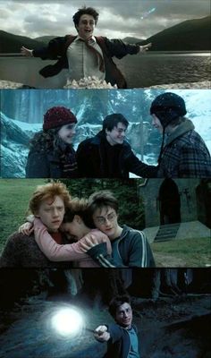 harry potter and hermione's hogwarts scene collage from the movie