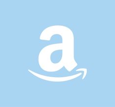 an amazon logo on a blue background