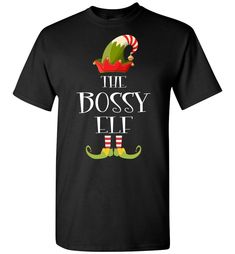 Bossy Elf Matching Family Group Christmas Party Pajama T-Shirt Elf Christmas Shirts, Elf Family, Elves Gift, Family Matching Christmas, Elf Shirt, Elf Movie, Elf Costume, Lovely Family, Elf Christmas