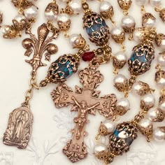 Beautiful Rosaries, Saint Bernadette, St Bernadette, Our Lady Of Lourdes, Lady Of Lourdes, The Rosary, Our Father, Pearl Crystal, Pearl Shell