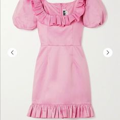 Ordered This Dress And Never Wore It Can Ship With Original Box And Everything Really Cute But Didn’t Fit Me Unfortunately! Super Fun 80s Style Party Dress Size 36 Dk Roughly A Us Size 4-6 Size Guide Posted As A Picture Elegant Pink Puff Sleeve Dress With Ruffles, Fitted Mini Length Ruffle Dress For Wedding, Fitted Ruffle Mini Dress For Wedding, Fitted Puff Sleeve Dress With Ruffles For Wedding, Pink Fitted Ruffle Dress, Cocktail Puff Sleeve Mini Dress With Ruffles, Cocktail Mini Puff Sleeve Dress With Ruffles, Spring Puff Sleeve Dress With Ruffles For Cocktail, Mini Puff Sleeve Dress With Ruffles For Wedding