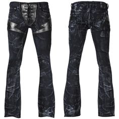 Wornstar Custom Jeans - Ravenbolt Rockstar Pants, Wornstar Clothing, Custom Pants, Mens Designer Jeans, Black Denim Pants, Wrestling Gear, Rockstar Jeans, Custom Jeans, Black Jeans Outfit