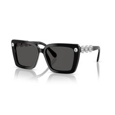 Explore Swarovski's iconic sunglasses with crystals to give brilliance to your shades Iconic Sunglasses, Glasses Collection, Grey Lenses, Try On, Square Sunglasses, Icon Design, Timeless Elegance, Apparel Accessories, Dark Grey