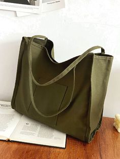 Bag For Love - Minimalist Large Capacity Shopper Bag - Women Tote Bags Product Description Color Green Quantity 1 piece Type Shopper Bag Material Canvas Composition 100% Cotton Size Chart INCH CM Size Bag Width Bag Height Bag Length one-size 5.9 12.2 10.6 Size Bag Width Bag Height Bag Length one-size 15 31 27 Similar Products h2 { text-align: center; } .red-box { width: 100%; display: flex; flex-direction: row; flex-wrap: wrap; justify-content: center; } .red-box > div { width: 231px; height: 30 Trendy Solid Canvas Shopping Bag, Solid Color Canvas Shoulder Bag For Shopping, Simple Large Capacity Solid Canvas Bag, Rectangular Canvas Bag With Large Capacity, Green Bag For Everyday Use, Green Solid Color Bag For Everyday Use, Green Solid Color Bags For Everyday Use, Solid Color Canvas Tote Bag With Pockets, Rectangular Solid Color Canvas Bag For Daily Use