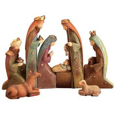 the nativity scene is made out of wood