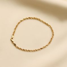 Our 14K Yellow Gold Rope bracelet is made with genuine 14K gold to last you a lifetime. The perfect gold bracelet to add statement to your stack. Gold KT: 14K Hollow Gold Gold Color: Yellow Gold Bracelet Lengths: 6.5", 7", 7.5" Bracelet Width: 3 mm Chain Style: Rope Chain Gold Rope Bracelet, Local Jewelry, Name Jewelry, Yellow Gold Bracelet, Engraved Items, Rope Chain, Gold Gold, Name Necklace, Metal Rings