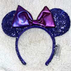 Questions? Leave A Comment Below! Adjustable Purple Headband As A Gift, Disney Minnie Mouse Ears, Minnie Mouse Ears Headband, Minnie Mouse Ears, Disney Accessories, Ear Headbands, Mouse Ears, Color Purple, Cut Off