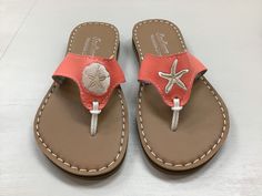 All of our sandals are handmade to order by Brent and Brandy Carter at The Gulf Coast Sandal Factory  in Panama City Beach, FL. Our sandals are made from marine grade vinyl (boat seat material) and sponge  rubber soling which gives them both great durability and comfort. We can make our sandals in any color combination and can also build them with arch support or a wedge style heel for extra comfort. For more  information about our sandals please check out our website gulfcoastsandals.com Starfish Sandals, Bride Sandals, Panama City Beach Fl, Boat Seats, Personalized Bride, Wedges Style, Panama City Beach, Palm Beach Sandals, Sun Tan