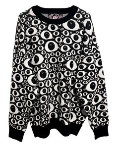 Seek Knit Sweatshirt Eye Themed Clothes, Creepy Cute Clothes, Webcore Clothes, Gore Clothes, Space Aesthetic Outfit, Weirdcore Fashion, Weirdcore Clothes, Colorful Goth, Creepy Fashion