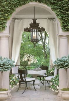 an outdoor dining area is featured on instagram