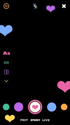 the screenshot shows different colors and shapes for an iphone or ipod game, including hearts