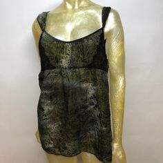 Posh Thrift Shop Thanks For Stopping By!!! Item: Calvin Klein Women's Green Camo Sheer Textured Cami Tank Top Lace Detail Size Xl Condition: Brand New With Tags Please Refer To Images For More Details About This Item. If You Have Any Questions Please Feel Free To Ask. All Measurements Are Taken With The Item Laying And Are Approximate. Armpit To Armpit: 20" Shoulder To Hem: 27" Casual Sheer Sleeveless Tops, Casual Sheer Sleeveless Camisole, Casual Black Camisole Blouse, Black Cami For Daywear, Casual Sheer Top For Vacation, Black Cami Top For Daywear, Casual Black Sheer Tank Top, Casual Sheer Green Tops, Casual Green Sheer Top