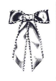 a black and white drawing of a bow